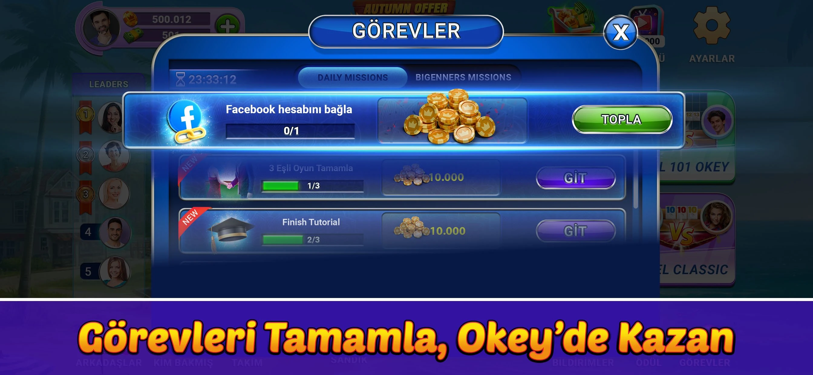 Okey Clup - 101 Okey Club screenshot